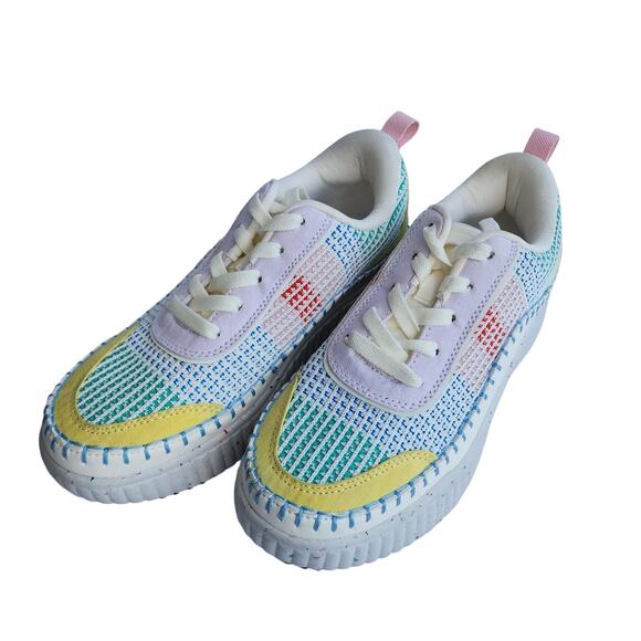 Dream pairs u.s. women's size 8 mixed media crochet knit style platform - Picture 2 of 7